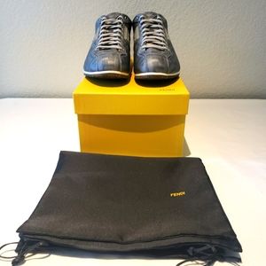 Fendi Mens Gray Zucca Sneakers 7.5
